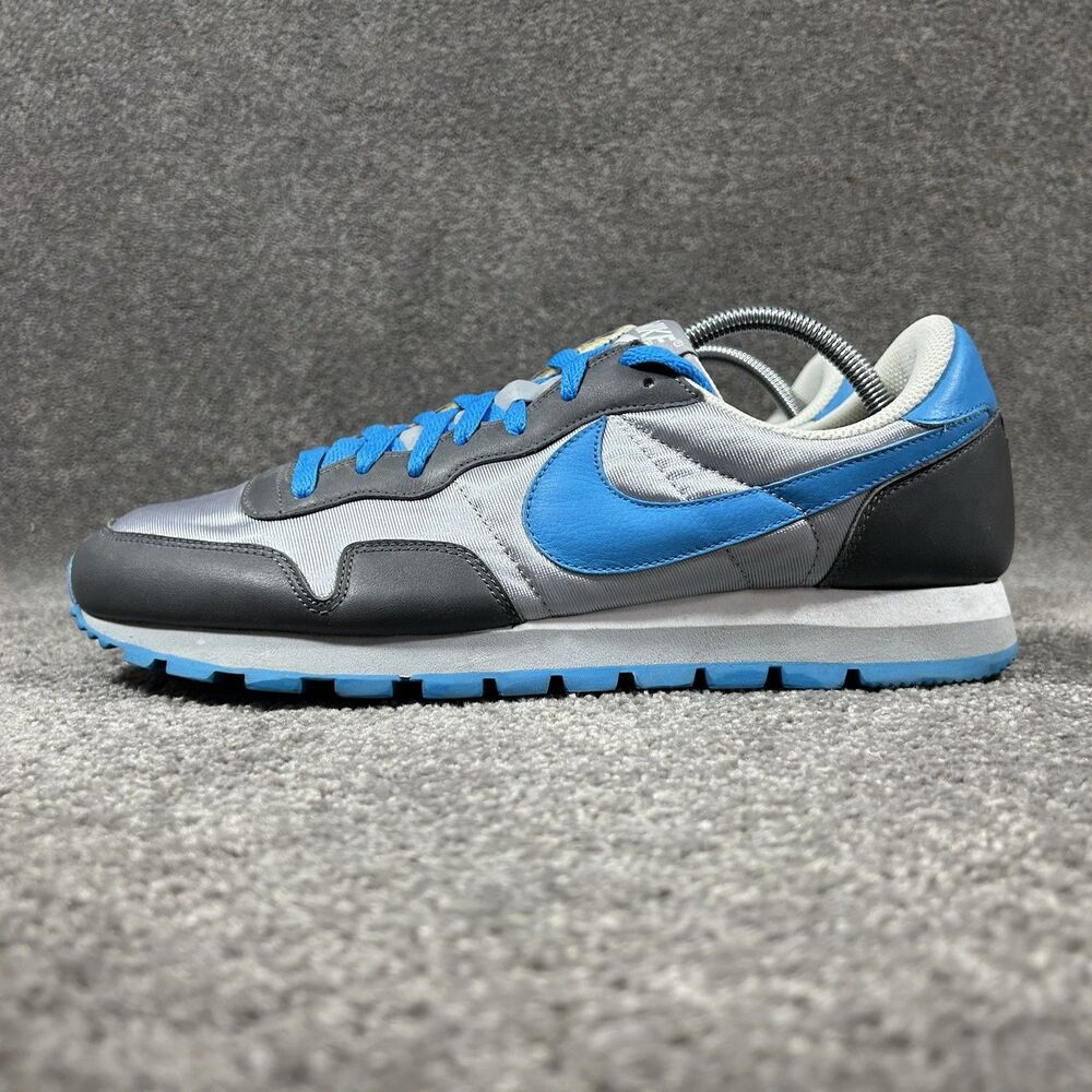 Nike Air Pegasus 708073-991 Mens Sz 12 Black Silver Leather Athletic Shoes Used - Picture 5 of 12